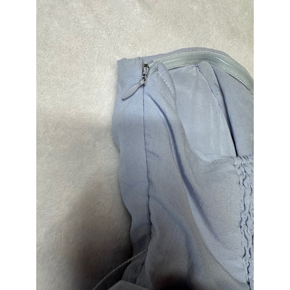 ASTR the Label Strapless Wrap Front Wide Leg Jumpsuit Light Blue XS Smocked Back - Picture 9 of 9